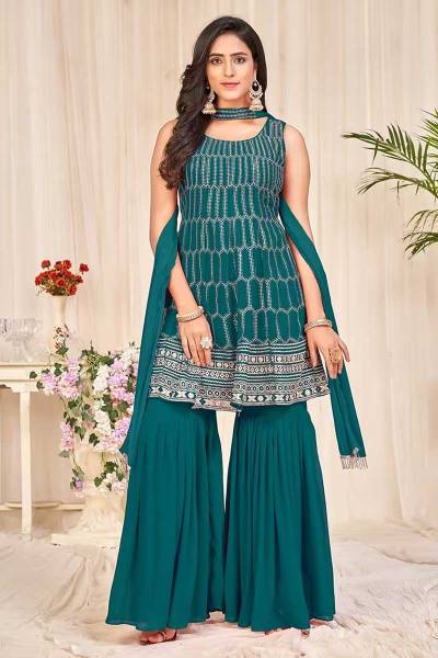 Unstitched Sharara Suits Manufacturers in Surat