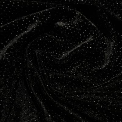 1 Meter Jet Black Glitter Velvet Fabric for Blouse & Fashion Crafting Manufacturers in Calangute