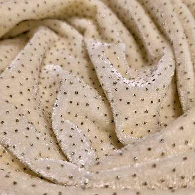 2 Meter Premium Cream Sparkle Velvet Fabric for Baby Wear, Crafts & Designer Creations in Surat