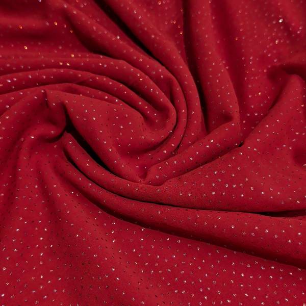 2.50 Meter Red Sparkle Georgette Fabric 44 Inch Width for Dresses, Saree, Gown & Craft Use  in Surat