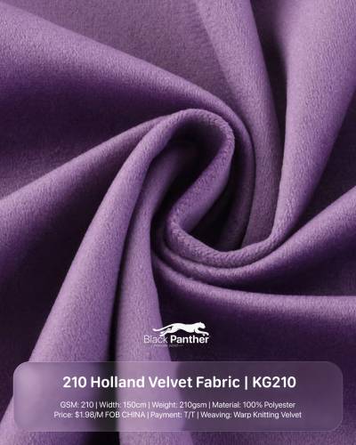 210 Holland Velvet Fabric (KG210) in Surat