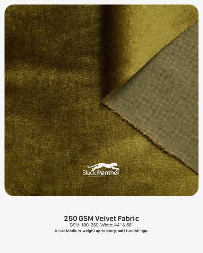 250 GSM Velvet Fabric GSM 180 to 250 Width 44 Inch and 58 Inch for Upholstery Soft Furnishings in Surat