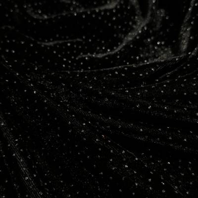 5 Meter Premium Onyx Black Sparkle Velvet Fabric for Designer Fashion Wear Manufacturers in Calangute