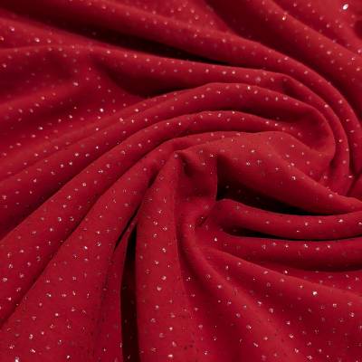 5.5 Meter Red Sparkle Georgette Fabric 44 Inch Width for Saree, Gown, Dress & Craft Use Manufacturers in Surat