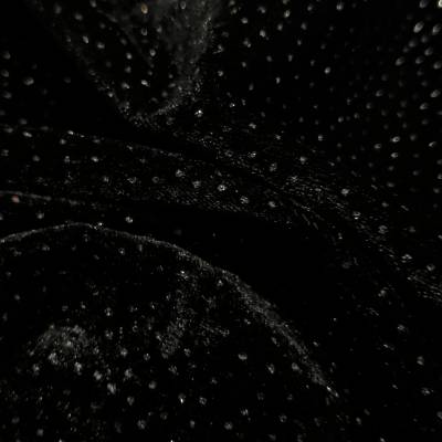 6.45 Meter Black Diamond Sparkle Velvet Fabric for Party Wear & Designer Creations Manufacturers in Calangute