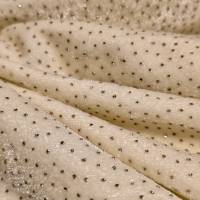 6.45 Meter Premium Cream Sparkle Velvet Fabric for Saree, Gown, Lehenga & Designer Wear  in Surat