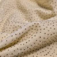 6.85 Meter Premium Cream Sparkle Velvet Fabric for Saree, Gown, Lehenga & Designer Wear  in Surat