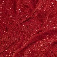 6.85 Meter Regal Red Sequin Velvet Fabric for Wedding & Couture Creations  in Surat