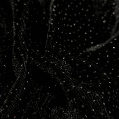 7.05 Meter Obsidian Sparkle Velvet Fabric for Luxury Fashion Creations Manufacturers in Calangute
