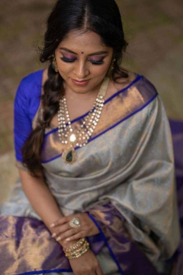 A Saree Adorned with AllOver Floral and Zari Weaving Design  in Surat