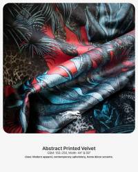 Abstract Printed Velvet GSM 150 to 250 Width 44 and 58 Inch for Modern Apparel Upholstery Décor  in Surat