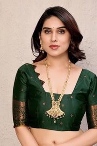 All-Over Brocade Banarasi Soft Silk Saree in Lavender Teal and Mustard Bottle Green  in Surat