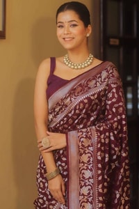 All-Over Gold and Silver Zari Jaal Banarasi Soft Silk Saree in Navy, Red, Sky Blue and Wine  in Surat