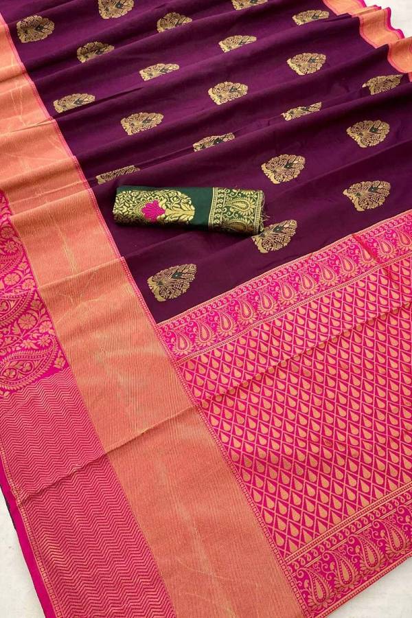All Over Golden Zari Weaving Flower Design Saree  in Surat