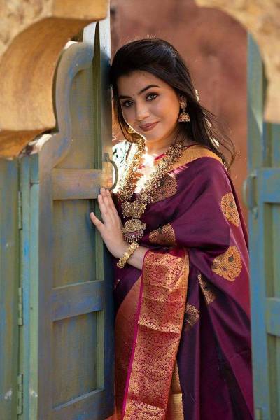 All Over Golden Zari Weaving Flower Design Saree Manufacturers in Surat