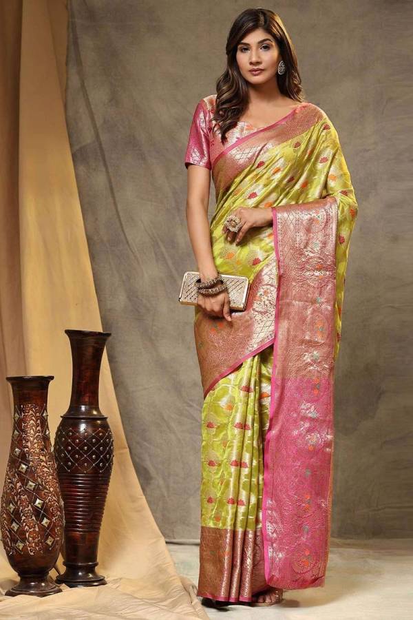 Allover Zari with Mina Butta Weaving Organza Saree  in Surat