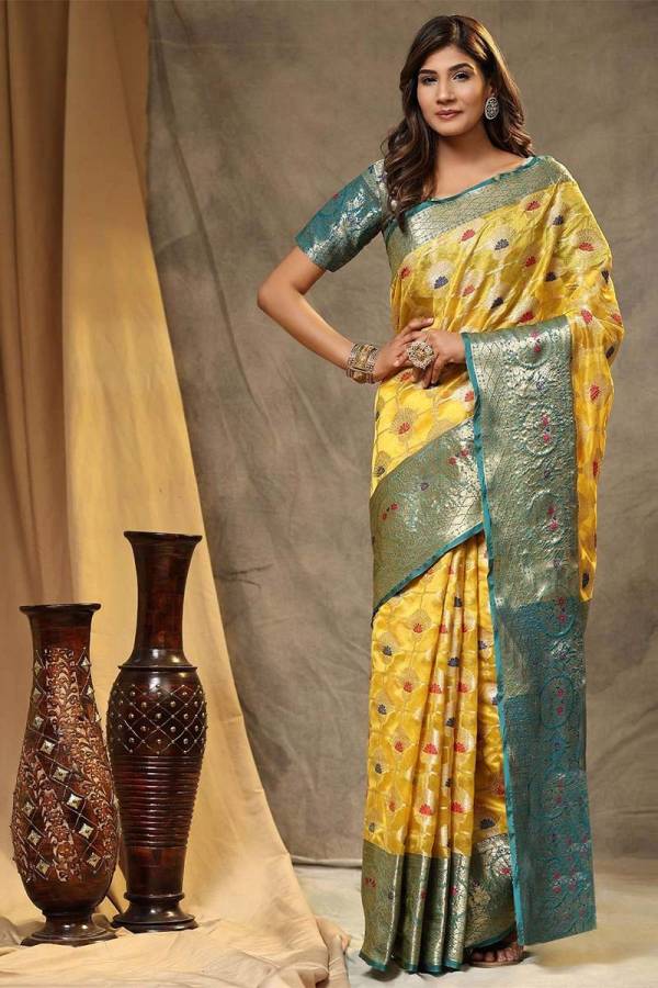 Allover Zari with Mina Butta Weaving Organza Saree  in Surat