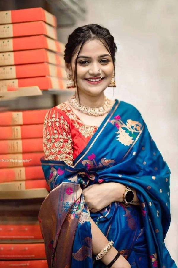 Art Silk Zari Weaving Saree with Beautiful Motifs and Peacock Border  in Surat