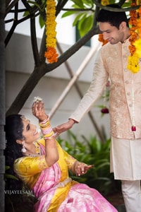 Baby Pink Banarasi Soft Silk Saree with Contrast Yellow Zari Border and Gold Pallu  in Surat