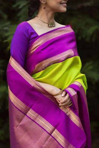 Banarasi Soft Silk Saree with Opulent Pallu and Heavy Border Saree in Surat