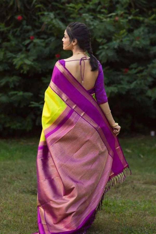 Banarasi Soft Silk Saree with Opulent Pallu and Heavy Border Saree  in Surat