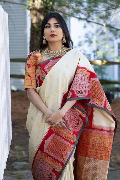 Banarasi Splendor Handcrafted Silk Saree with Intricate Floral and Zari Weaving Saree Manufacturers in Surat