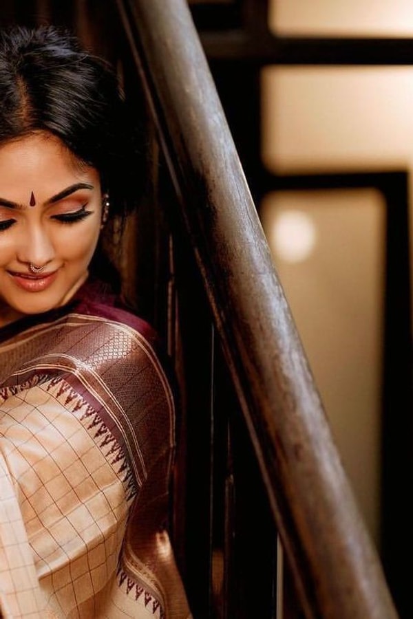 Beige Gold Banarasi Soft Silk Saree with Maroon Brocade Border and Contrast Pallu  in Surat