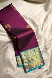 Big Gold Butta Banarasi Soft Silk Saree with Contrast Pallu in Black, Green and Wine  in Surat