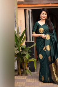 Big Gold Coin Butti Banarasi Soft Silk Saree with Brocade Pallu in Six Festive Shades  in Surat