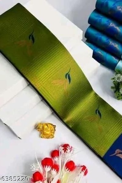 Bird Motif Zari Butta Saree with Contrast Pallu in Seven Two-Tone Festive Colourways in Surat