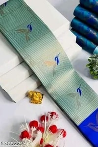 Bird Motif Zari Butta Saree with Contrast Pallu in Seven Two-Tone Festive Colourways  in Surat