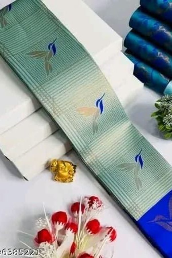 Bird Motif Zari Butta Saree with Contrast Pallu in Seven Two-Tone Festive Colourways  in Surat