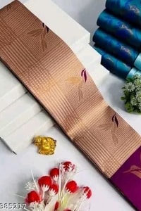 Bird Motif Zari Butta Saree with Contrast Pallu in Seven Two-Tone Festive Colourways  in Surat