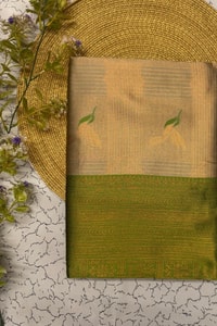 Bird Motif Zari Butta Saree with Contrast Pallu in Seven Two-Tone Festive Colourways  in Surat