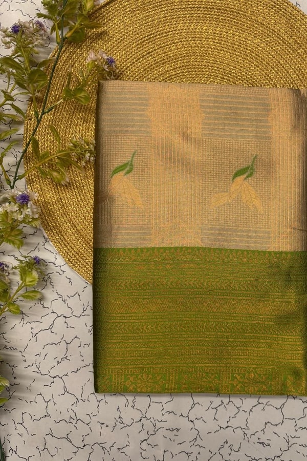 Bird Motif Zari Butta Saree with Contrast Pallu in Seven Two-Tone Festive Colourways  in Surat