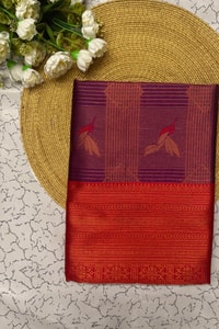 Bird Motif Zari Butta Saree with Contrast Pallu in Seven Two-Tone Festive Colourways  in Surat