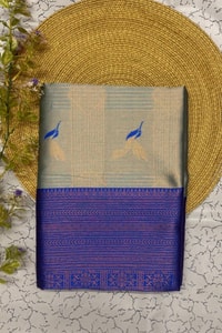 Bird Motif Zari Butta Saree with Contrast Pallu in Seven Two-Tone Festive Colourways  in Surat