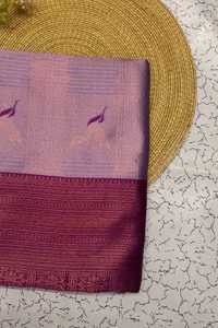 Bird Motif Zari Butta Saree with Contrast Pallu in Seven Two-Tone Festive Colourways  in Surat