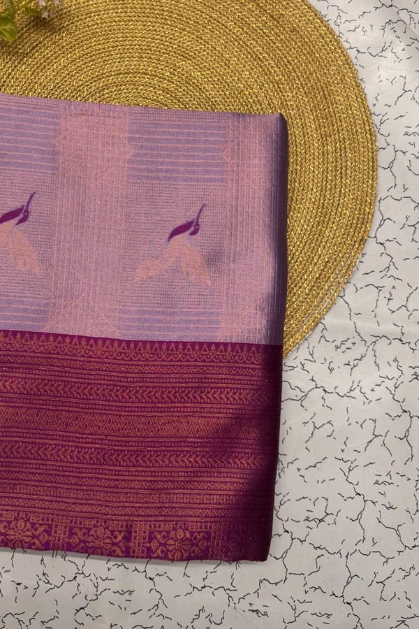 Bird Motif Zari Butta Saree with Contrast Pallu in Seven Two-Tone Festive Colourways  in Surat
