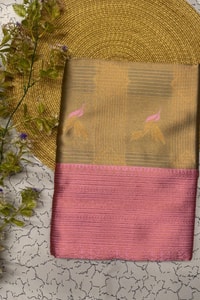 Bird Motif Zari Butta Saree with Contrast Pallu in Seven Two-Tone Festive Colourways  in Surat