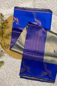 Bird Motif Zari Butta Saree with Contrast Pallu in Seven Two-Tone Festive Colourways  in Surat