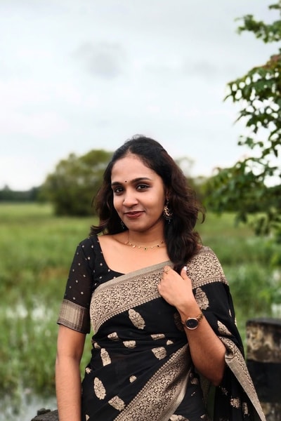 Black Banarasi Soft Silk Saree with Beige-Gold Zari Leaf Buttas and Wide Woven Border in Surat