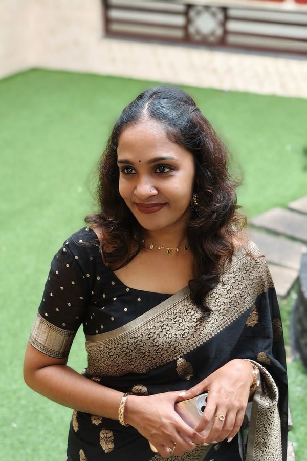Black Banarasi Soft Silk Saree with Beige-Gold Zari Leaf Buttas and Wide Woven Border  in Surat