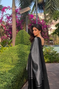 Black Banarasi Soft Silk Saree with Fine Silver Zari Stripes and Silver Woven Pallu  in Surat