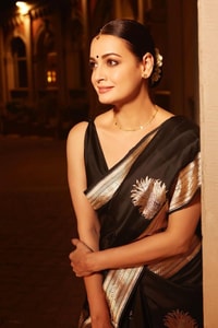 Black Banarasi Soft Silk Saree with Large Gold Zari Floral Buttas and Striped Gold Border  in Surat