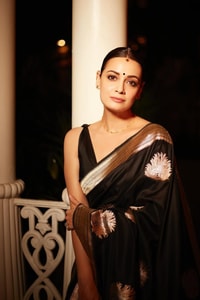 Black Banarasi Soft Silk Saree with Large Gold Zari Floral Buttas and Striped Gold Border  in Surat