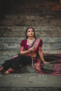 Black Banarasi Soft Silk Saree with Pink Woven Border and Contrast Zari Pallu  in Surat