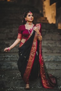 Black Banarasi Soft Silk Saree with Pink Woven Border and Contrast Zari Pallu  in Surat