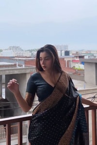 Black Banarasi Soft Silk Saree with Rose-Gold Copper Zari Border and Contrast Copper Pallu  in Surat