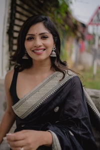 Black Banarasi Soft Silk Saree with Silver Zari Buttis and Broad Silver-Grey Woven Border  in Surat